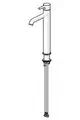 Hochstehender Waschtischarmatur in chromfarbenem Finish von HANSA mit seitlichem Bedienhebel und gerader Auslaufform, geeignet für Montagen in Badezimmern.